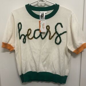 QUEEN OF SPARKLES White and Green Bears Blouse